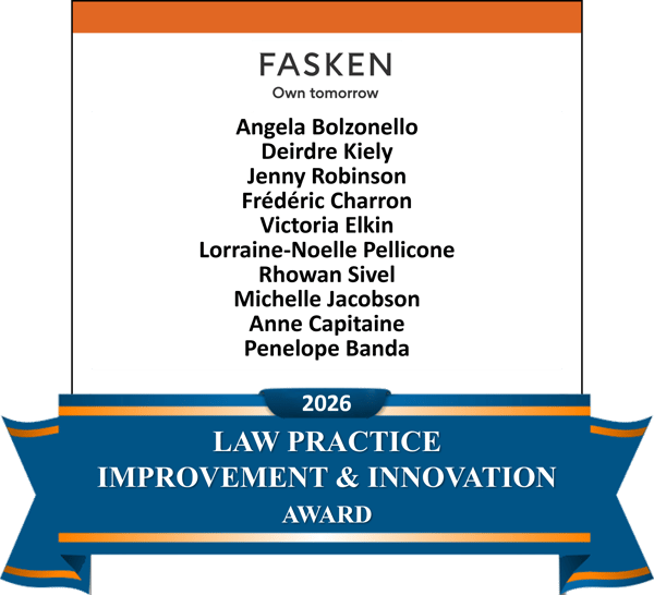 2026 law practice innovation award banner for the Fasken team 2026 law practice innovation award banner for the Fasken team